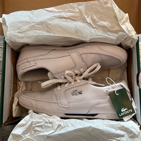 Lacoste Dreyfus Boat Shoes White / Navy - Picture 6 of 7